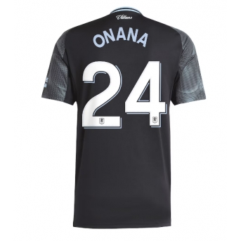 Aston Villa Amadou Onana #24 Maglia Gara Trasferta Repliche 2025-26 Maniche Corte